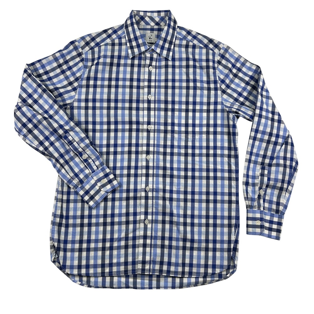 HIHO Shirt‎ Mens Medium Beach Fit Plaid Button-Up Long Sleeve Casual Cotton